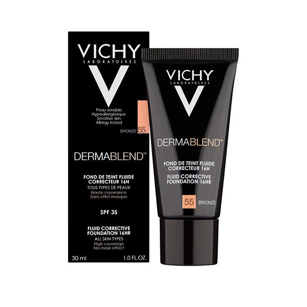 3337871316631_4 Vichy Dermablend Correction Foundation 55 Bronze 30Mlفيتشي ديرمابلند كريم أساس ثلاثي الأبعاد رقم 55 برونز 30 مل