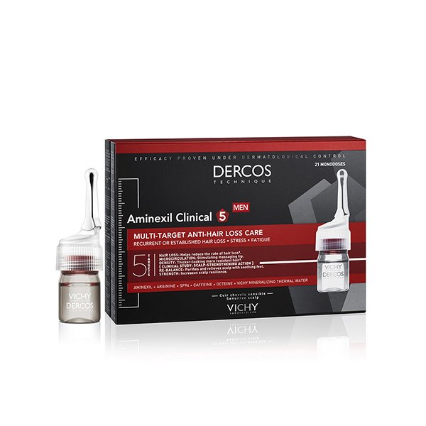 فيتشي ديركوس أمينيكسيل مضاد لتساقط الشعر للرجال 21 جرعة أحادية Vichy Dercos Aminexil Men Anti Hair Loss 21 Monodose