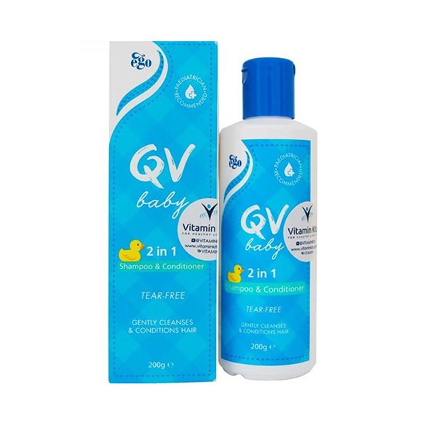 QV Baby 2 in 1 Shampoo & Conditioner 200g | كيو في بيبي 2 في 1 شامبو وبسلم٢٠٠ غرام