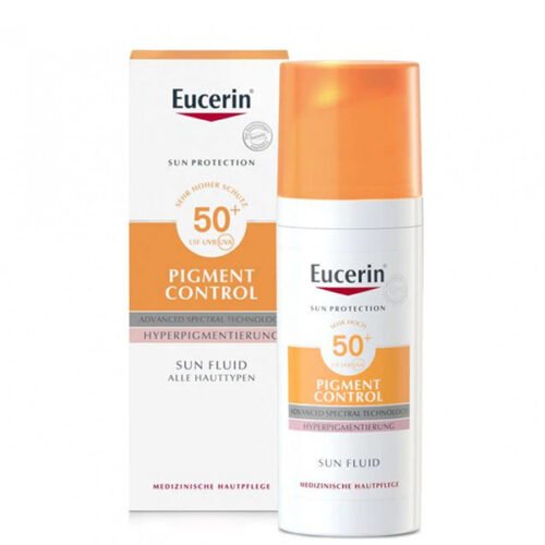 Eucerin-Sun-Fluid-Pigment-Control-Spf50+-(50Ml) يوسيرين واقي شمس سائل يمنع التصبغ حماية 50+ 50مل | Eucerin Sun Fluid Anti-Pigmentation SPF 50+ 50ml