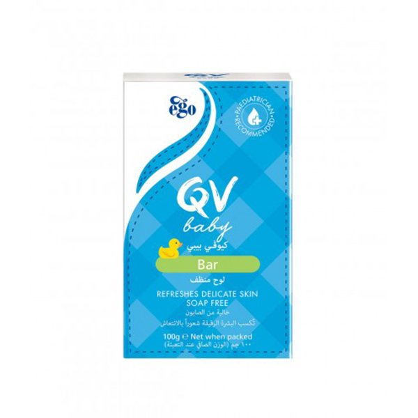 Qv Soap-Free Baby Bar 100G QV Baby Soap-Free Wash Bar 100g. | كيو في قطعة غسول الاطفال الخالية من الصابون 100 غرام