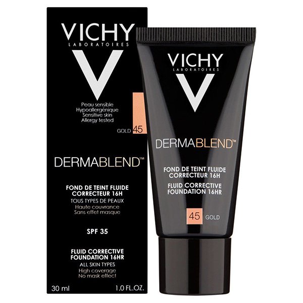 vichy_dermablend_45_gold_6 Vichy Dermablend 3D Correction Foundation DB 45 Gold 30Mlفيتشي ديرمابلند كريم أساس ثلاثي الأبعاد رقم 45 جولد 30 مل