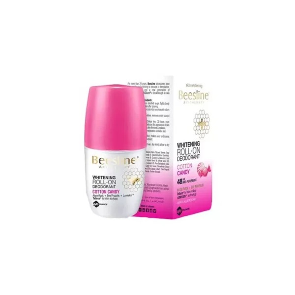 Beesline-Cotton-Candy-Whitening-Deo-Roll-On-50ml_3 Beesline Whitening Deodorant Cotton Candy 50Ml - بيزلين رول أون مزيل العرق لتفتيح البشرة، نعومة القطن حماية 48 ساعة