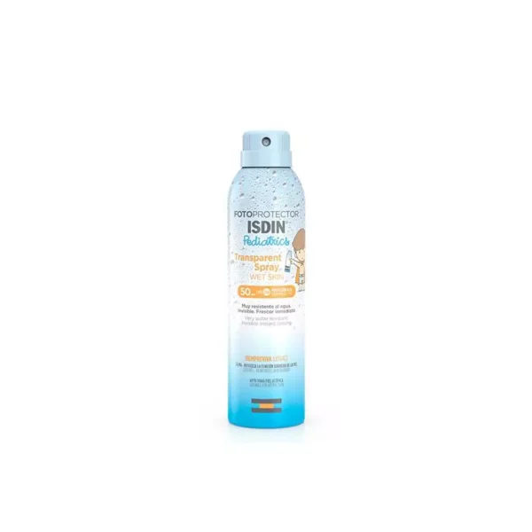 Isdin Fotoprotector Transparent Spray Wet Skin Pediatrics Spf50, 250ML Isdin Fotoprotector Transparent Spray Wet Skin Pediatrics Spf50, 250ML - إيزيدين فوتوبروتكتر بخاخ شفاف للبشرة الرطبة للأطفال بمعامل حماية 50 ، 250 مل