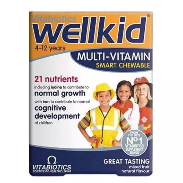 Wellkid-Multi-Vitamin-Smart-30-Chewable-Tablets Wellkid Multi-Vitamin Smart 30 Chewable Tabletsويلكيد سمارت متعدد الفيتامينات، 30 قرص قابل للمضغ