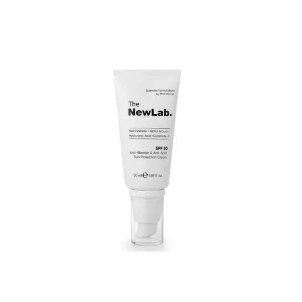 The NewLab Anti-Blemish & Anti-Spot Sun Protection Cream SPF50, 50ML   نيولاب كريم الحماية من الشمس المضاد للعيوب بعامل حماية SPF50، 50 مل