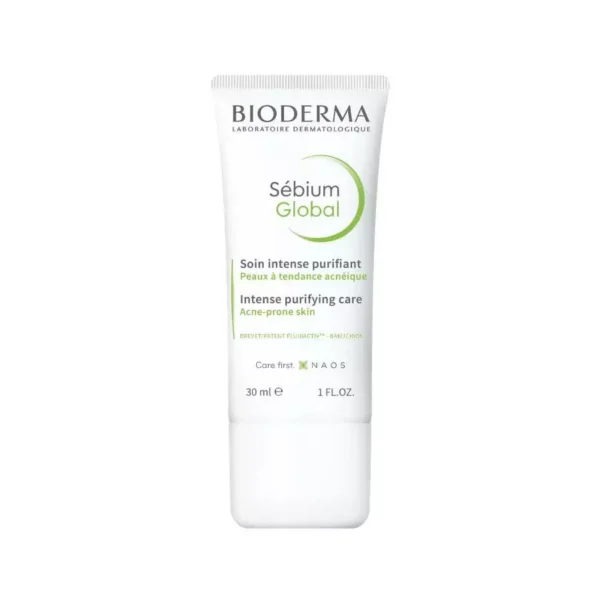 sebuim global بيوديرما سيبيوم جلوبال كريم تنقية البشرة الدهنية والمختلطة 30 ملBioderma Sebium Global Purifying Care Cream 30Ml