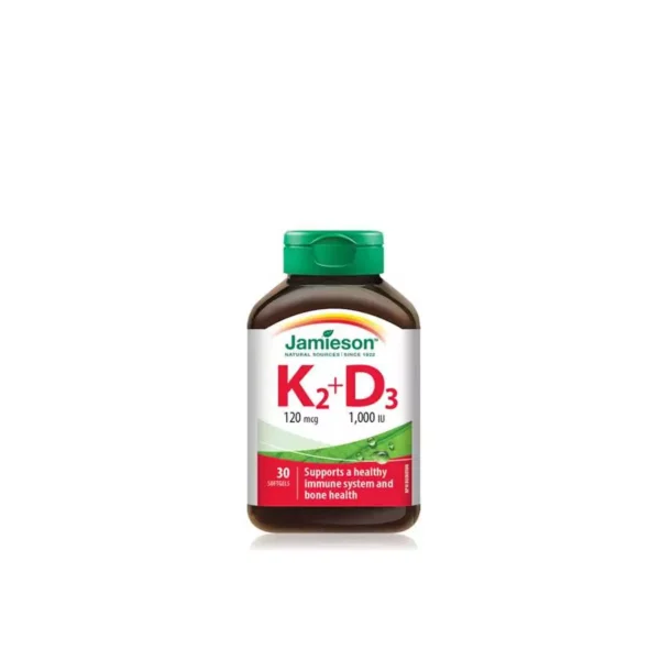 inbound5480098363203005707 JAMIESON K2+D3 30 SOFTGELS جاميسون ك2 (120) مكجم د3 (1000) وحدة دولية 30 قرص