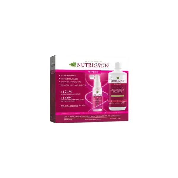 inbound7109118348812147077 Nutrigrow Hair Serum With Shampoo For Dry And Normal Hair نيوتريجرو سيروم وشامبو للشعر الجاف للحماية من التساقط