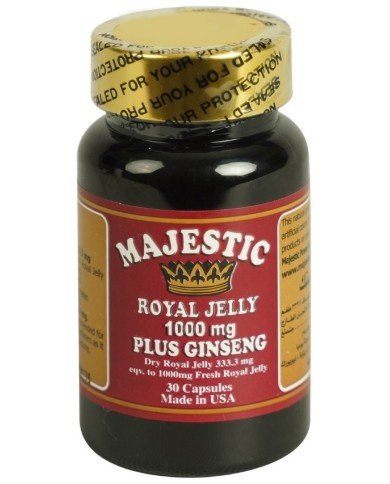 inbound7215898844566069046 Royal Jelly 1000 mg (Royal Food) with Ginseng 30 Capsules Majestic رويال جيلي 1000 ملغ ( غذاء الملكات ) مع الجنسنغ ٣٠ كبسولة ماجيستك